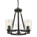 Golden - 7041-SF BLK-CLR - Three Light Semi-Flush Mount - Monroe - Matte Black