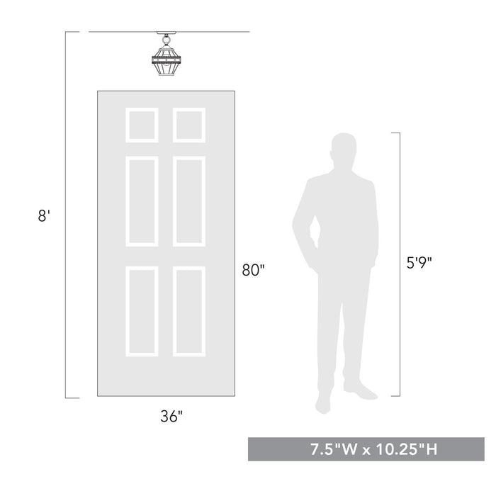Golden - 7856-1SF OY - One Light Semi-Flush Mount - Ferris - Oyster