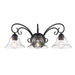 Golden - 8606-BA3 BLK-CLR - Three Light Vanity Light - Homestead - Matte Black