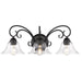 Golden - 8606-BA3 BLK-CLR - Three Light Vanity Light - Homestead - Matte Black