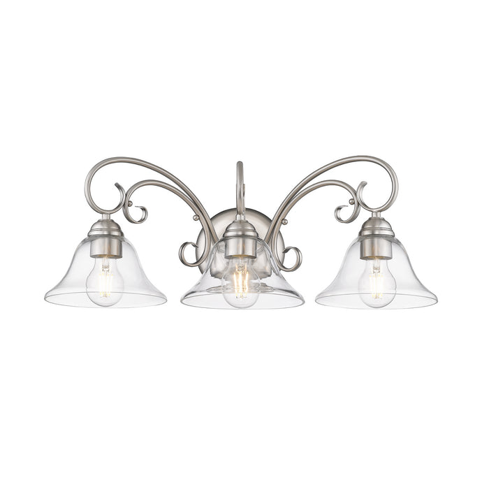 Golden - 8606-BA3 PW-CLR - Three Light Vanity Light - Homestead - Pewter