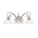 Golden - 8606-BA3 PW-CLR - Three Light Vanity Light - Homestead - Pewter