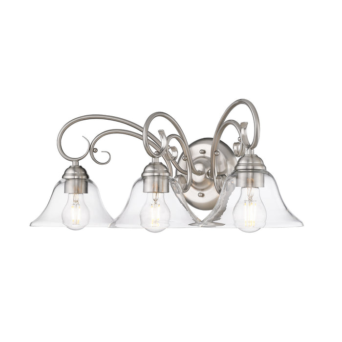 Golden - 8606-BA3 PW-CLR - Three Light Vanity Light - Homestead - Pewter