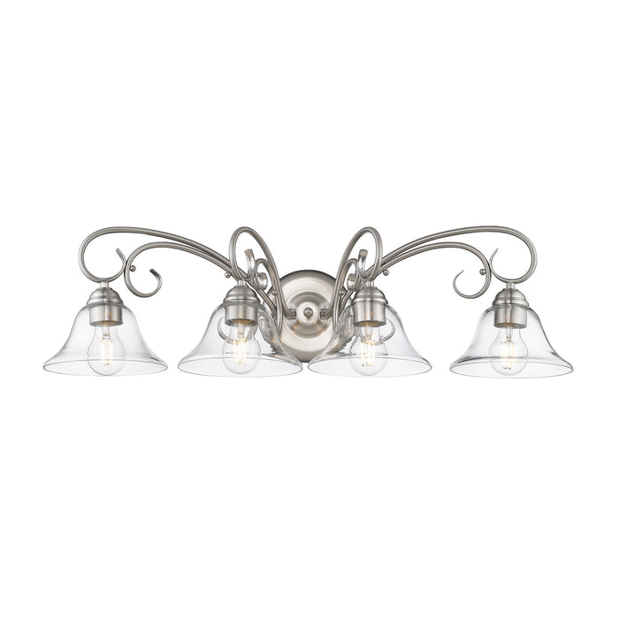 Golden - 8606-BA4 PW-CLR - Four Light Vanity - Homestead - Pewter