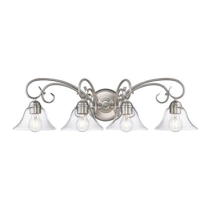 Golden - 8606-BA4 PW-CLR - Four Light Vanity - Homestead - Pewter
