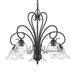 Golden - 8606-D5 BLK-CLR - Five Light Chandelier - Homestead - Matte Black