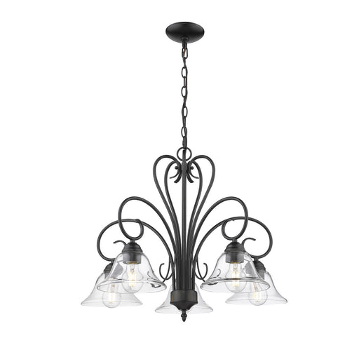 Homestead Five Light Chandelier Matte Black
