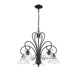 Golden - 8606-D5 BLK-CLR - Five Light Chandelier - Homestead - Matte Black