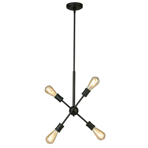 Etris Row Four Light Pendant Black