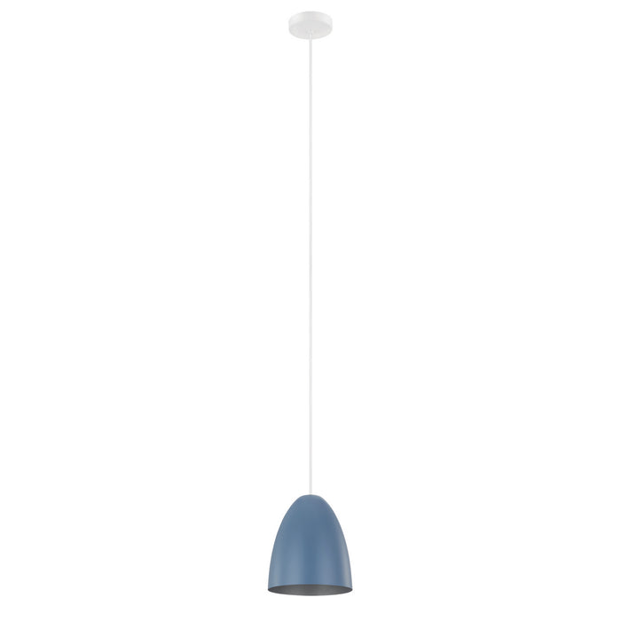 Eglo USA - 204084A - One Light Pendant - Sarabia - Pastel Dark Blue, Silver