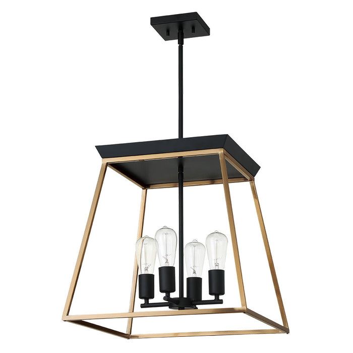 Eglo USA - 204595A - Four Light Pendant - Paulino - Brushed Gold & Matte Black