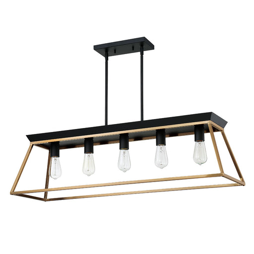 Eglo USA - 204596A - Five Light Pendant - Paulino - Brushed Gold & Matte Black