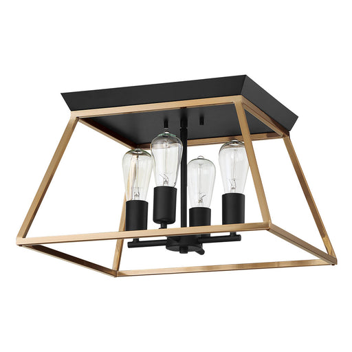 Eglo USA - 204599A - Four Light Ceiling Mount - Paulino - Brushed Gold & Matte Black