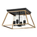 Eglo USA - 204599A - Four Light Ceiling Mount - Paulino - Brushed Gold & Matte Black