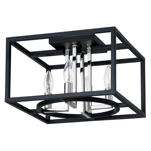 Mundazo Four Light Ceiling Mount Black & Chrome