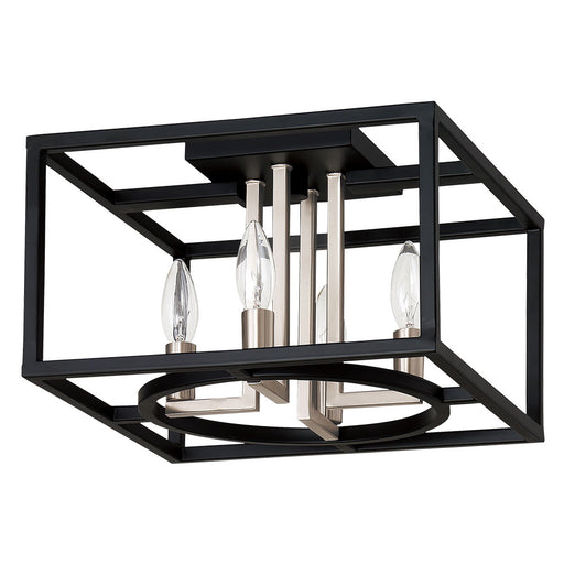 Mundazo Four Light Ceiling Mount Black & Brushed nickel