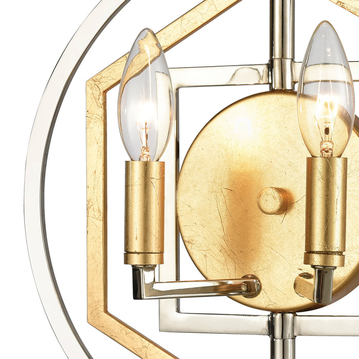 ELK Home - 12260/2 - Two Light Wall Sconce - Geosphere - Polished Nickel