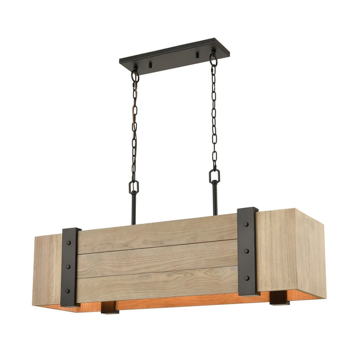 ELK Home - 33386/5 - Five Light Linear Chandelier - Wooden Crate - Oil Rubbed Bronze