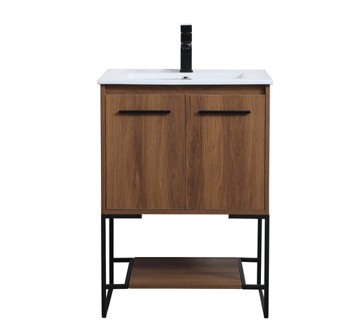 Gerard Single Bathroom Vanity Walnut Brown