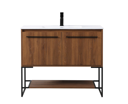 Gerard Single Bathroom Vanity Walnut Brown