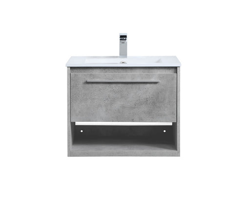 Kasper Single Bathroom Floating Vanity Concrete Grey