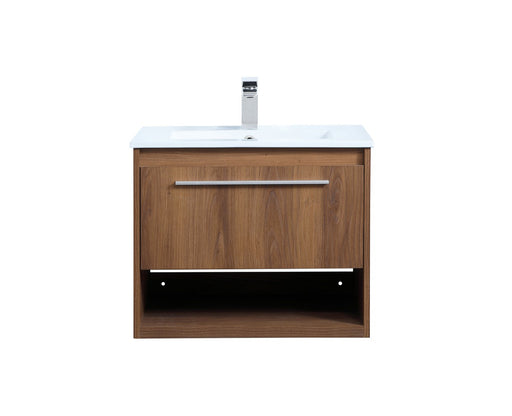 Kasper Single Bathroom Floating Vanity Walnut Brown