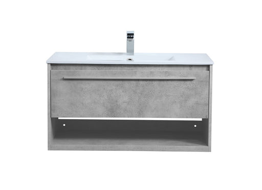 Kasper Single Bathroom Floating Vanity Concrete Grey