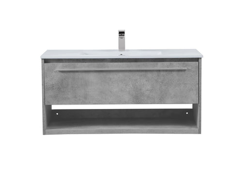 Kasper Single Bathroom Floating Vanity Concrete Grey
