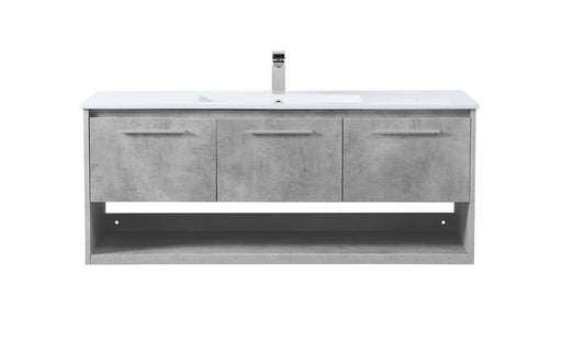 Kasper Single Bathroom Floating Vanity Concrete Grey