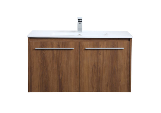 Rasina Single Bathroom Floating Vanity Walnut Brown