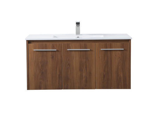 Rasina Single Bathroom Floating Vanity Walnut Brown