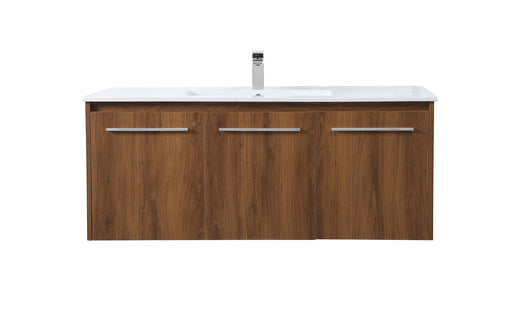 Rasina Single Bathroom Floating Vanity Walnut Brown