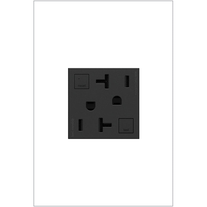 Legrand - AGFTR2202G4 - Duplex Self-Test GFCI Receptacles - Adorne - Graphite