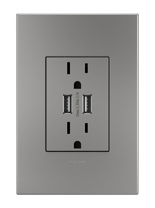 Legrand - ARTRUSB153M4WP - Dual-USB Outlet - Adorne - Magnesium