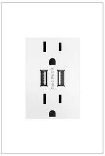 Legrand - ARTRUSB153W4 - Dual-USB Outlet - Adorne - White