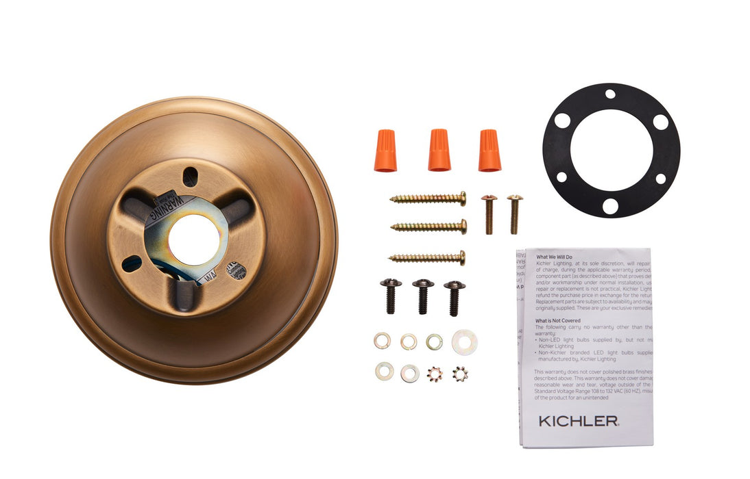 Kichler - 337008NBR - Flush Mount Kit - Accessory - Natural Brass