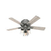 Hunter - 50653 - 44 InchesCeiling Fan - Hartland - Matte Silver