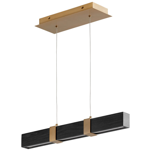 Quorum - 3-24-1540 - LED Pendant - Decca - Aged Brass|Black Oak