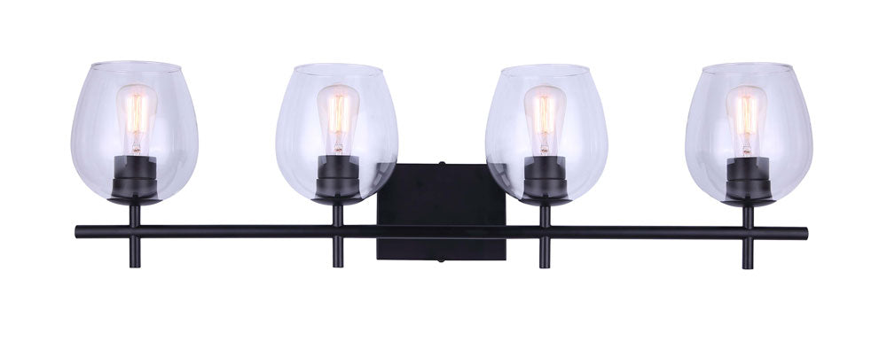 Canarm - IVL1019A04BK - Four Light Vanity - Cain - Black