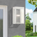 Livex Lighting - 27413-91 - One Light Outdoor Wall Lantern - Lafayette - Brushed Nickel w/ Hammered Polished Nickel Panels