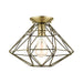 Livex Lighting - 46248-01 - One Light Flush Mount - Geometric - Antique Brass