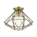 Livex Lighting - 46248-01 - One Light Flush Mount - Geometric - Antique Brass