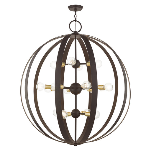Livex Lighting - 46418-07 - 16 Light Foyer Chandelier - Modesto - Bronze w/ Satin Brasss