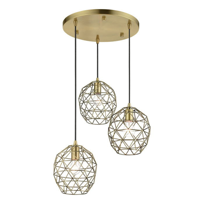 Livex Lighting - 46593-01 - Three Light Pendant - Paxten - Antique Brass
