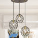 Livex Lighting - 46593-07 - Three Light Pendant - Paxten - Bronze w/ Antique Brasss