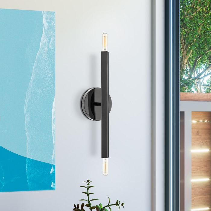 Livex Lighting - 46981-46 - Two Light Wall Sconce - Monaco - Black Chrome