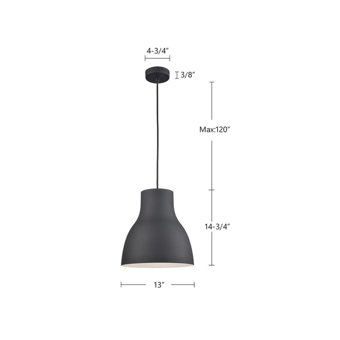 Kuzco Lighting - 494213-BK - One Light Pendant - Cradle - Black
