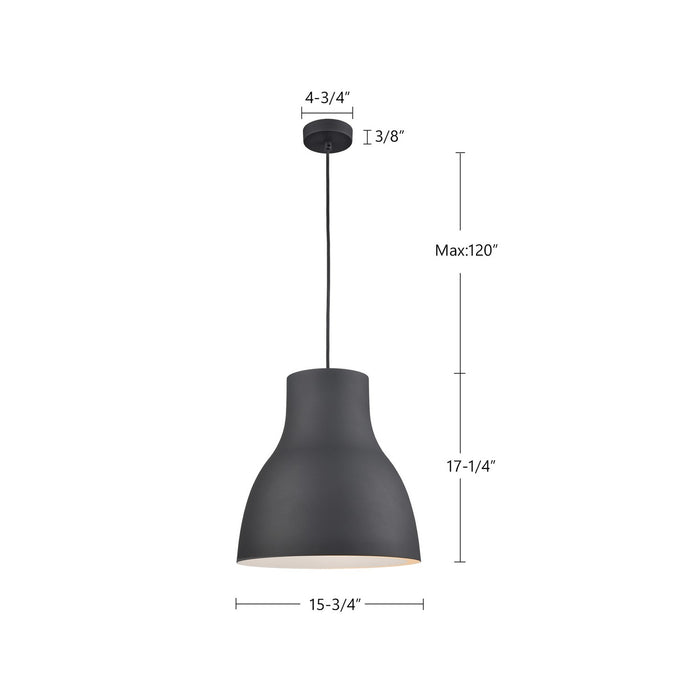 Kuzco Lighting - 494216-BK - One Light Pendant - Cradle - Black