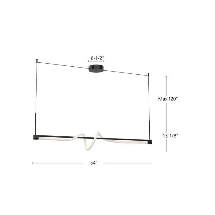 Kuzco Lighting - LP95354-BK - LED Pendant - Cursive - Black