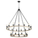 Quorum - 64-24-6941 - 24 Light Chandelier - Paxton - Textured Black w/ Weathered Oak Finish